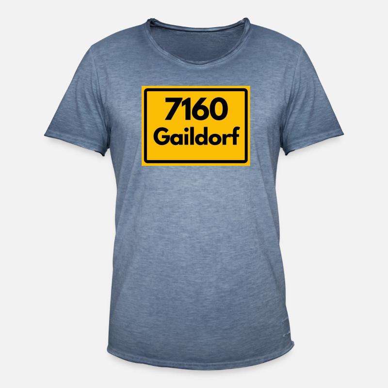 OLD POSTCODE POSTCODE RETRO 7160 GAILDORF HEIMAT - Men's Vintage T-Shirt - vintage denim