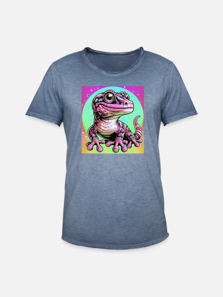 Gecko - Men's Vintage T-Shirt - vintage denim