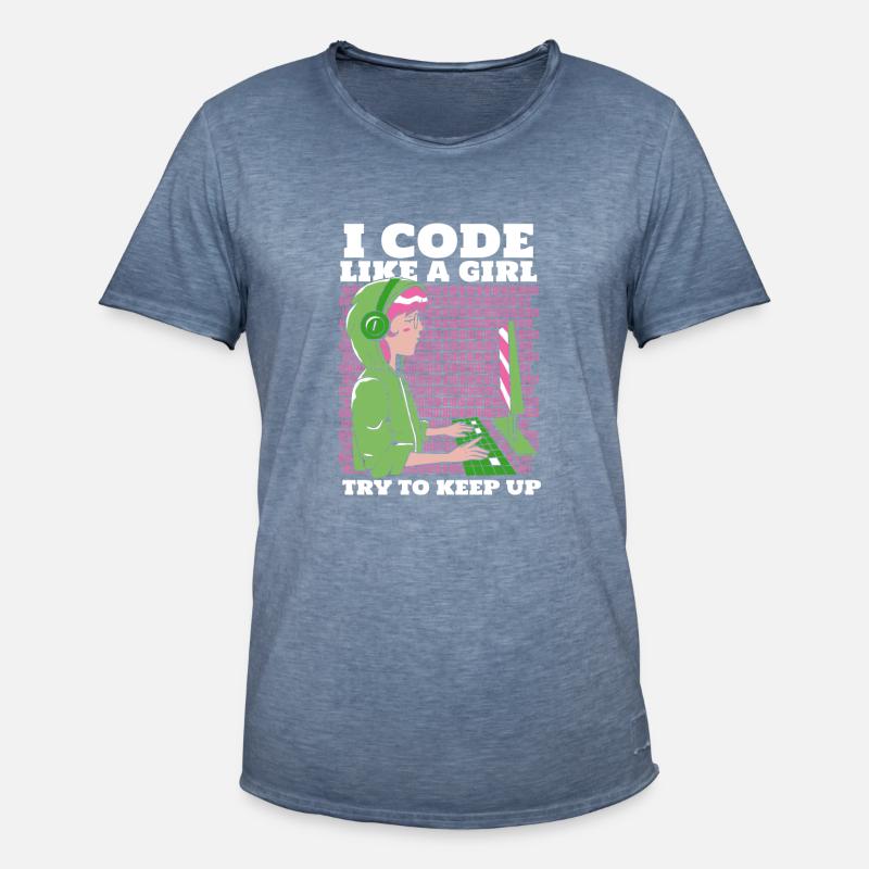 Entwickler Coder Programmierer - Männer Vintage T-Shirt - Vintage Denim