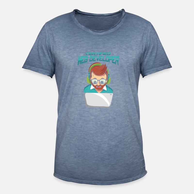 Web Developer Web Developer Certified - Men's Vintage T-Shirt - vintage denim