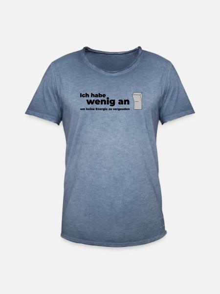 WENIG AN - Männer Vintage T-Shirt - Vintage Denim