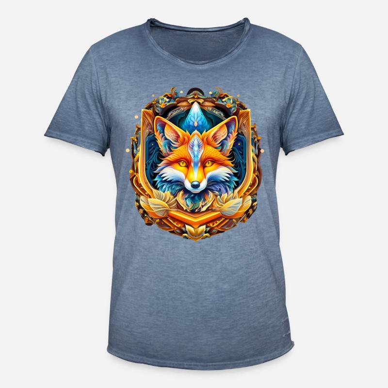 Mystifying Fox - Männer Vintage T-Shirt - Vintage Denim