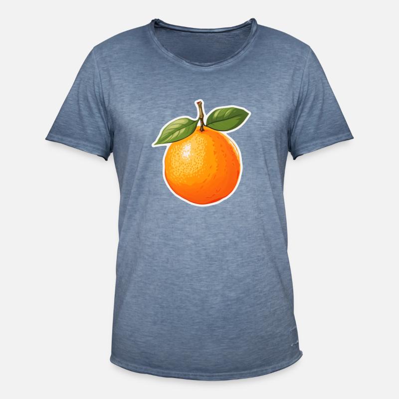 Orange oder Apfelsine - Männer Vintage T-Shirt - Vintage Denim