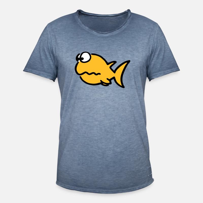 Puzzled fish - Männer Vintage T-Shirt - Vintage Denim