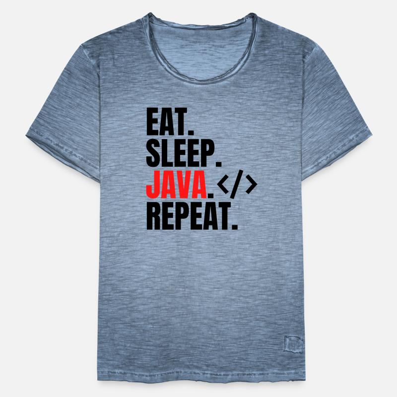 manger dormir java répéter T-shirt vintage Homme