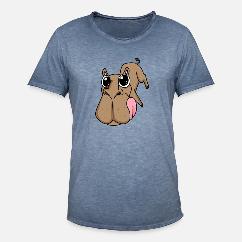 Kamel großes Gesicht - Kamel Kopf - Männer Vintage T-Shirt - Vintage Denim