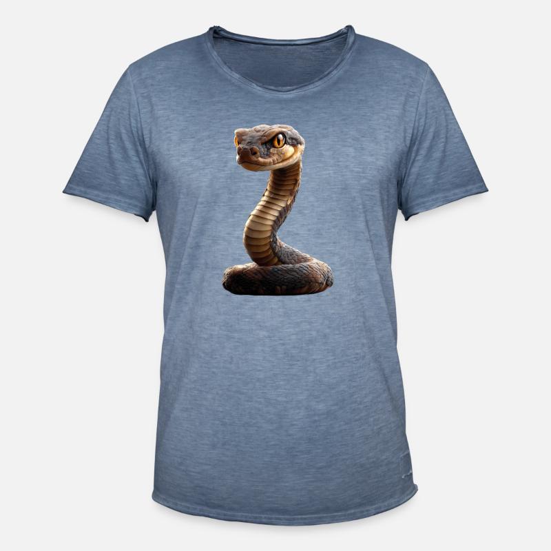 Schlange Python Kobra Klapperschlange Schlangen - Männer Vintage T-Shirt - Vintage Denim