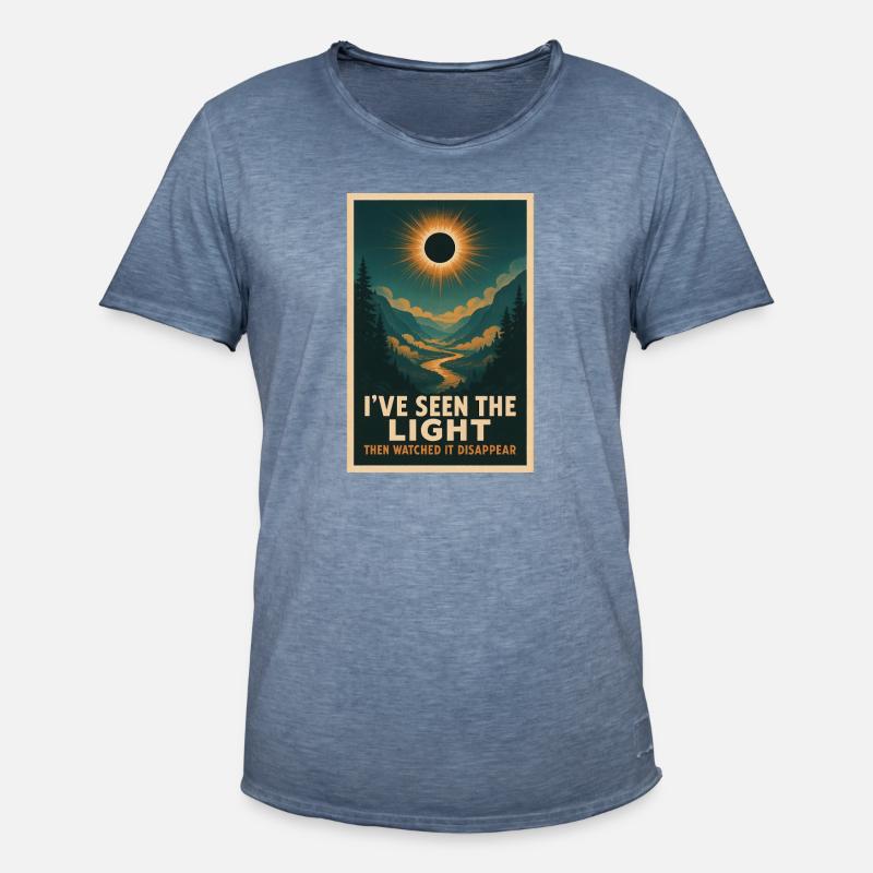 Licht verschwindet | Eclipse - Männer Vintage T-Shirt - Vintage Denim