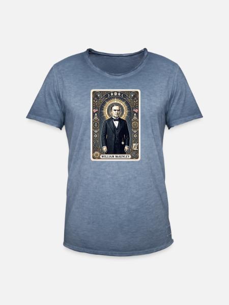 William McKinley Tarotkarte - Männer Vintage T-Shirt - Vintage Denim