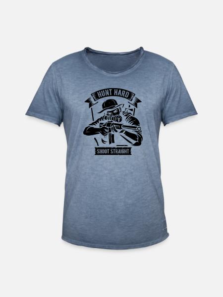 Jagd hart schießen gerade B2 - Männer Vintage T-Shirt - Vintage Denim