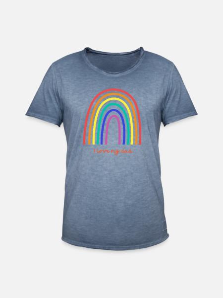 I love my dad - Männer Vintage T-Shirt - Vintage Denim