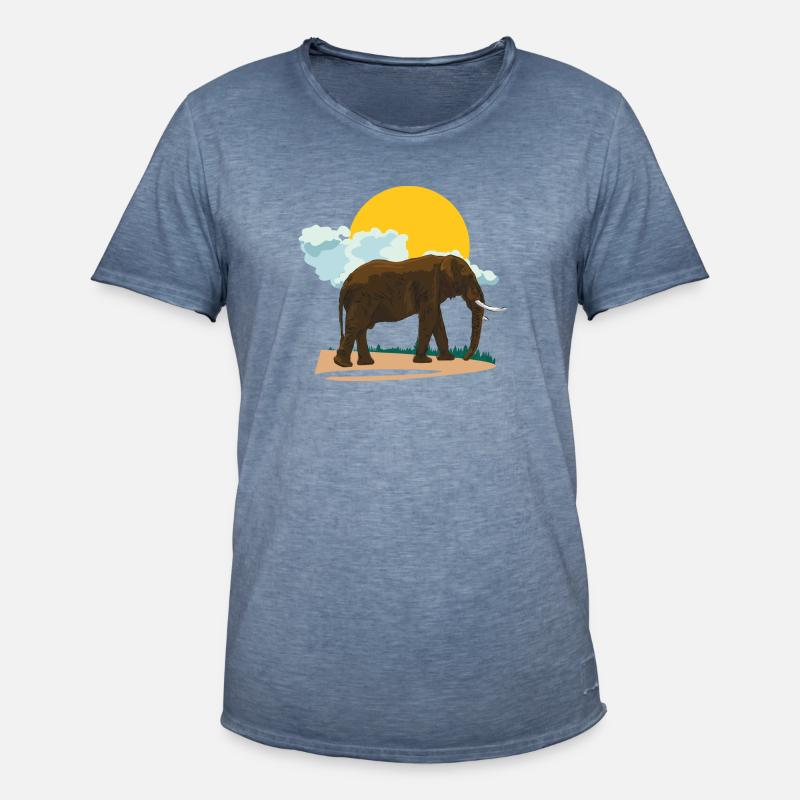 Elefant oder doch Elephant? - Männer Vintage T-Shirt - Vintage Denim