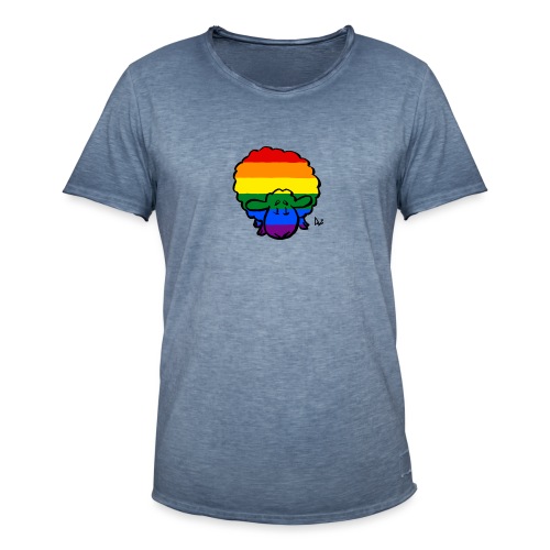 Rainbow Pride Sheep - Vintage-T-shirt herr