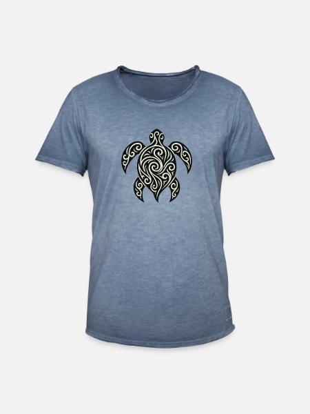 Mana Honu – Polynesian Turtle - Männer Vintage T-Shirt - Vintage Denim