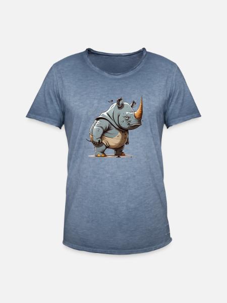 Nashorn - Männer Vintage T-Shirt - Vintage Denim
