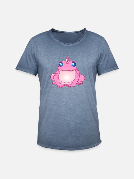 Unicorn tudse frøer Pink - Herre vintage T-shirt - vintage-denim