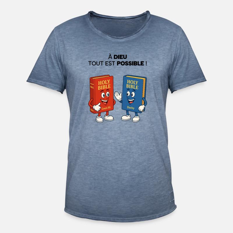 Bibel T-Shirt - Männer Vintage T-Shirt - Vintage Denim
