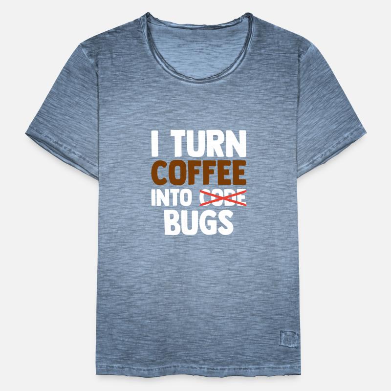 I Turn Coffee Into Bugs Coding Programming Softwar Männer Vintage T-Shirt