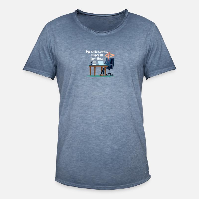 Lustiger Programmierer-Spaß - Aussenseiter-Computer-Code-Witz - Männer Vintage T-Shirt - Vintage Denim