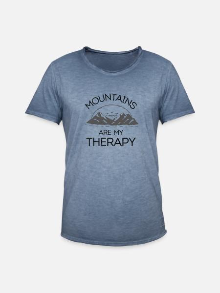 Mountains Are My Therapy - Men's Vintage T-Shirt - vintage denim