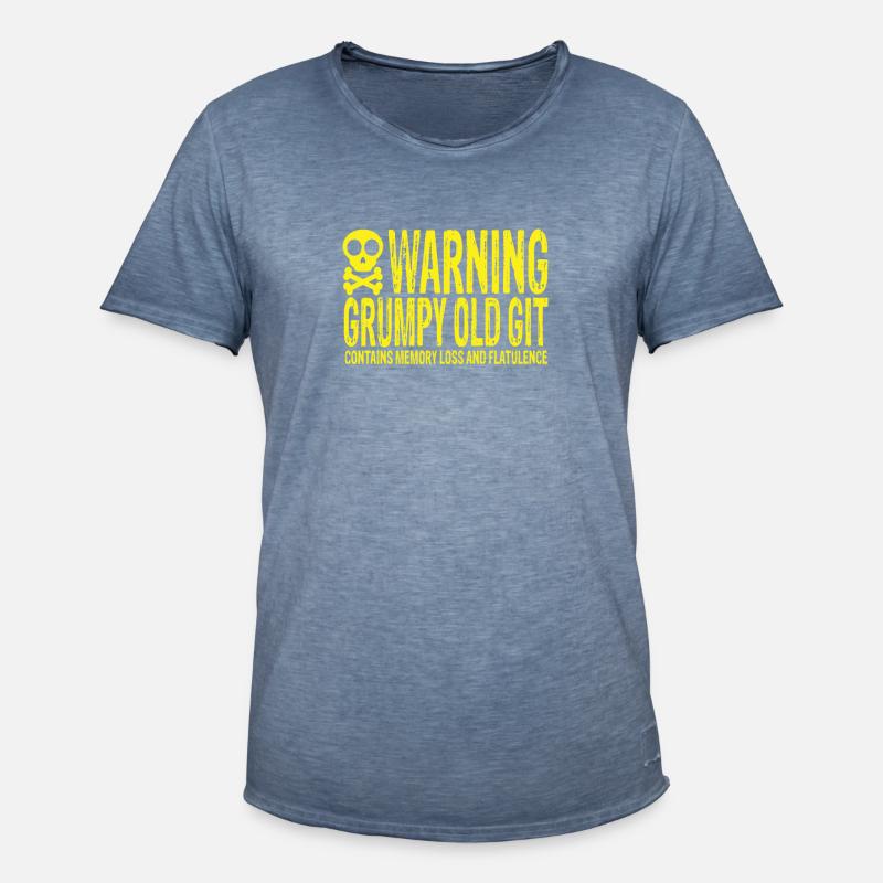 Warning Grumpy Old Git - Men's Vintage T-Shirt - vintage denim