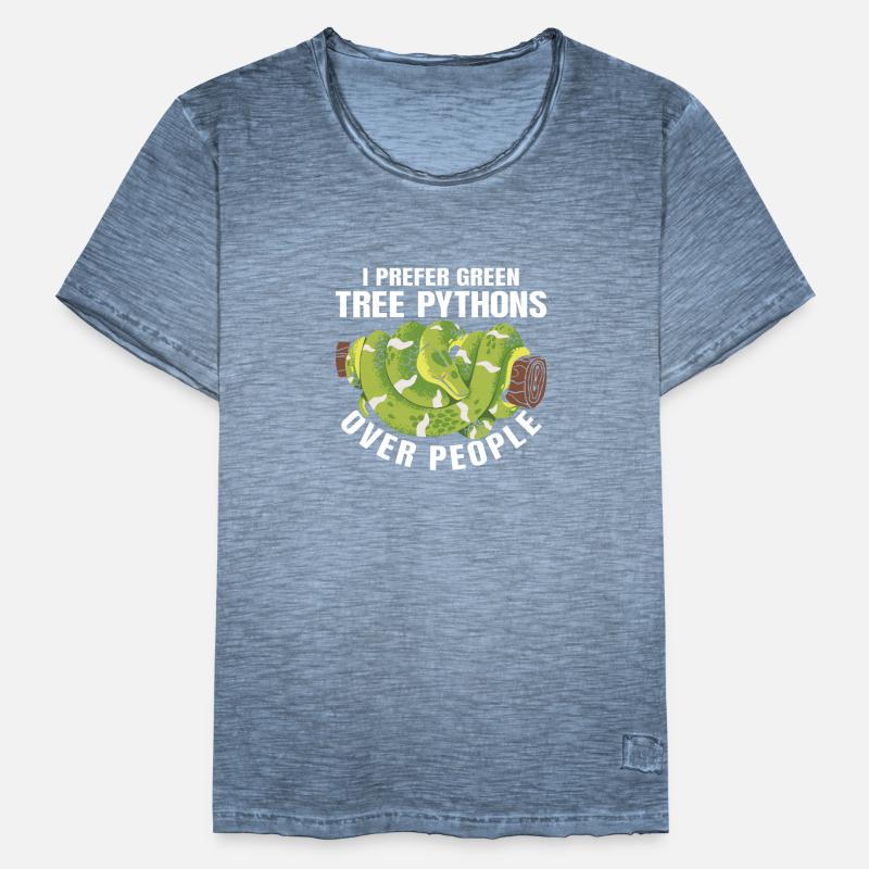 Green Tree Python Männer Vintage T-Shirt