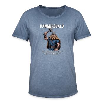 Hammersbald – Nordischer Gott der Ungeduld - Männer Vintage T-Shirt - Vintage Denim - Vorne