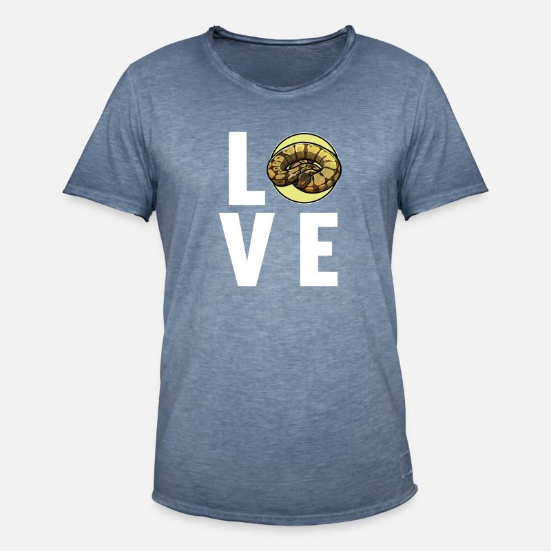 Ball Python Königspythons Königspython - Männer Vintage T-Shirt - Vintage Denim