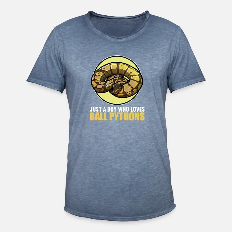 Ball Python Königspythons Königspython - Männer Vintage T-Shirt - Vintage Denim