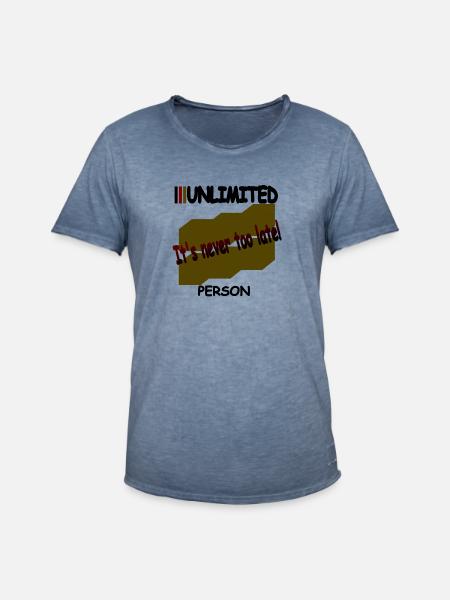 It's never too late - Men's Vintage T-Shirt - vintage denim