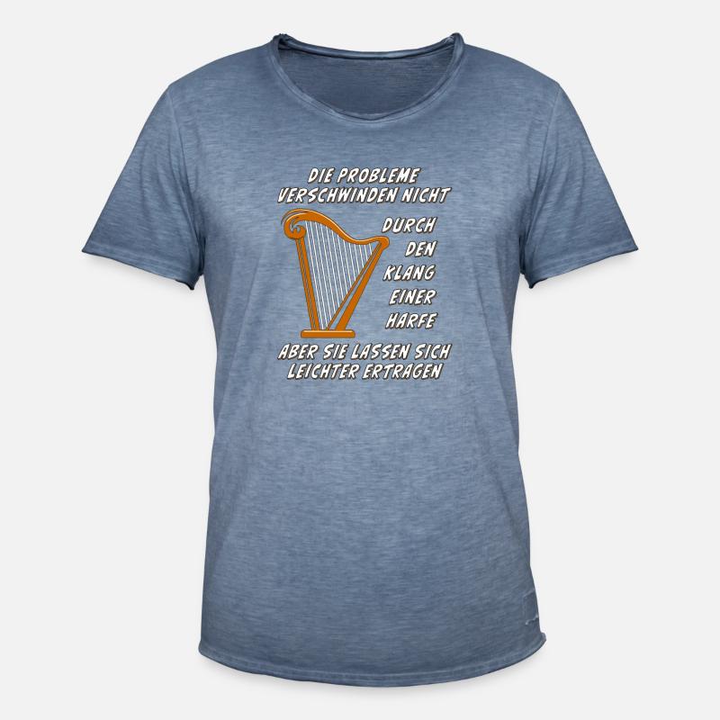 DURCH DEN KLANG EINER HARFE - Männer Vintage T-Shirt - Vintage Denim