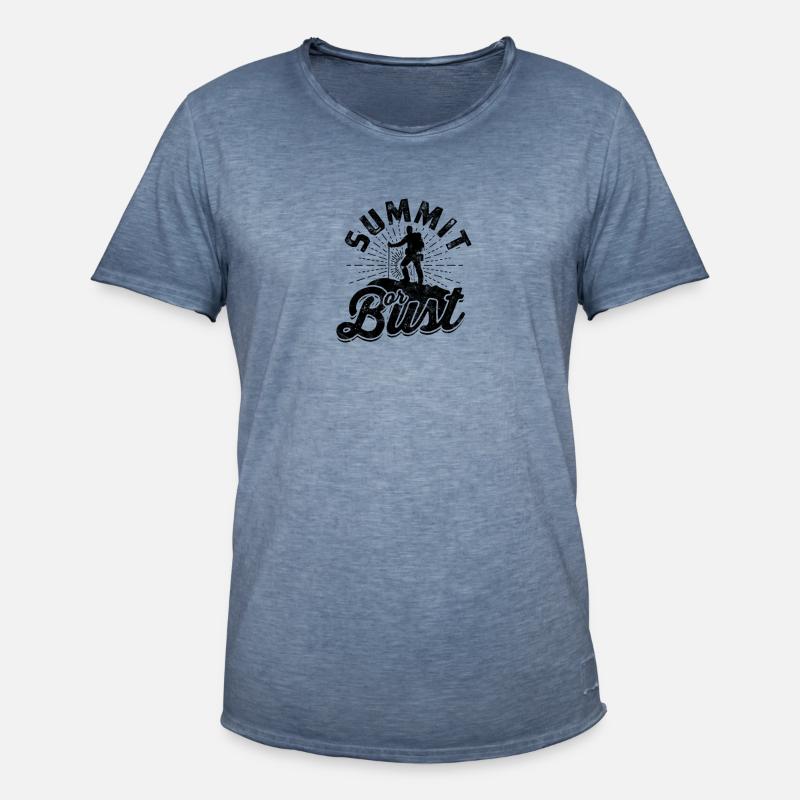 Gipfel oder Büste - Bergsteigen - Männer Vintage T-Shirt - Vintage Denim