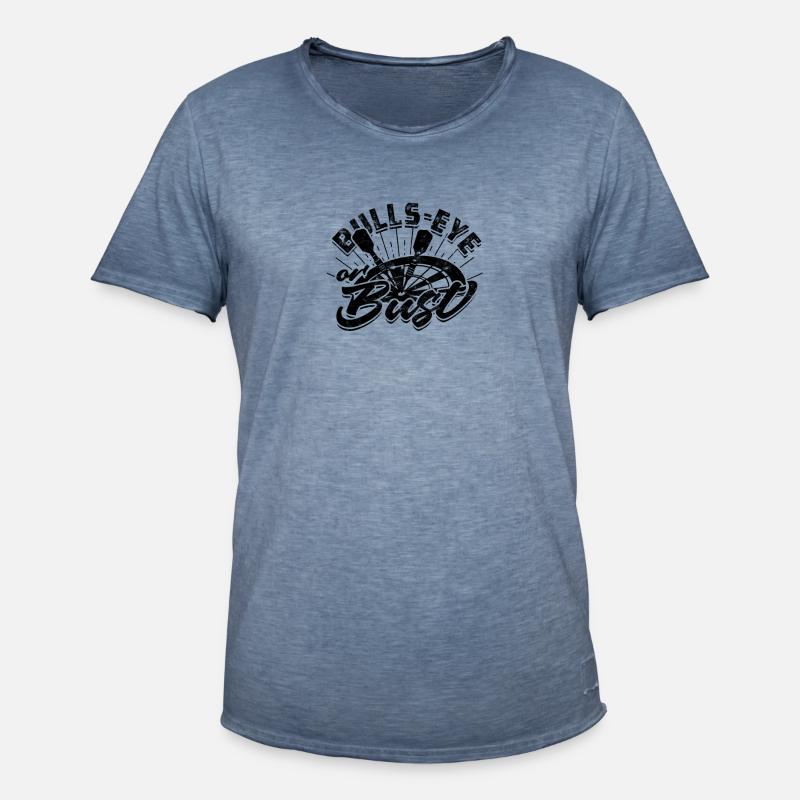 Volltreffer oder Büste - Darts - Männer Vintage T-Shirt - Vintage Denim