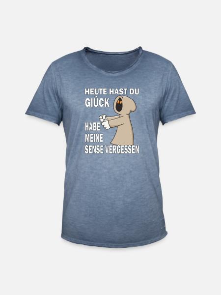 SENSENMANN SENSE VERGESSEN - Männer Vintage T-Shirt - Vintage Denim