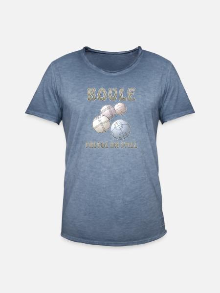 BOULE FREUDE AM SPIEL - Männer Vintage T-Shirt - Vintage Denim