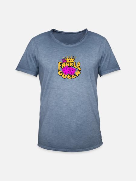 Die Farkle Queen - Spiele - Männer Vintage T-Shirt - Vintage Denim