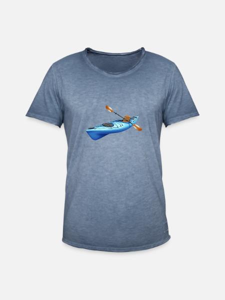 Boot Bootsfahrer Kayak - Männer Vintage T-Shirt - Vintage Denim