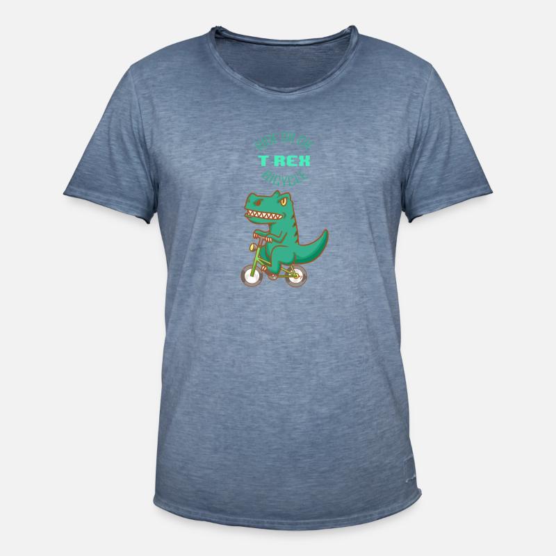 Strample oder sterbe - T-Rex Fahrrad - Männer Vintage T-Shirt - Vintage Denim