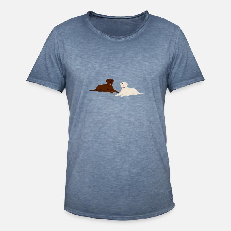 Bloder und brauner Labrador Hund Geschenk - Männer Vintage T-Shirt - Vintage Denim
