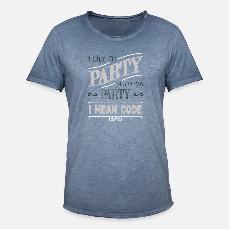 computer programming quote statement - Männer Vintage T-Shirt - Vintage Denim