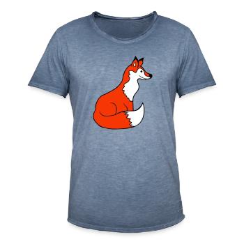 Fuchs Rotfuchs Wildes Tier Schlauer Wald Bewohner - Männer Vintage T-Shirt - Vintage Denim - Vorne - Jose (178cm)