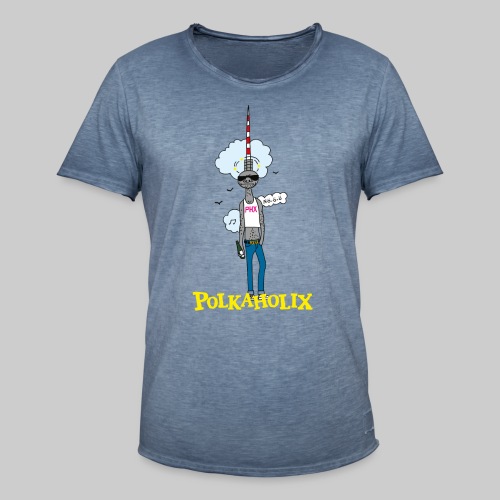PHX TV-Tower-Man (yellow writing) - Men's Vintage T-Shirt