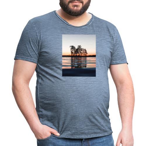 rivier met bomen - Mannen Vintage T-shirt