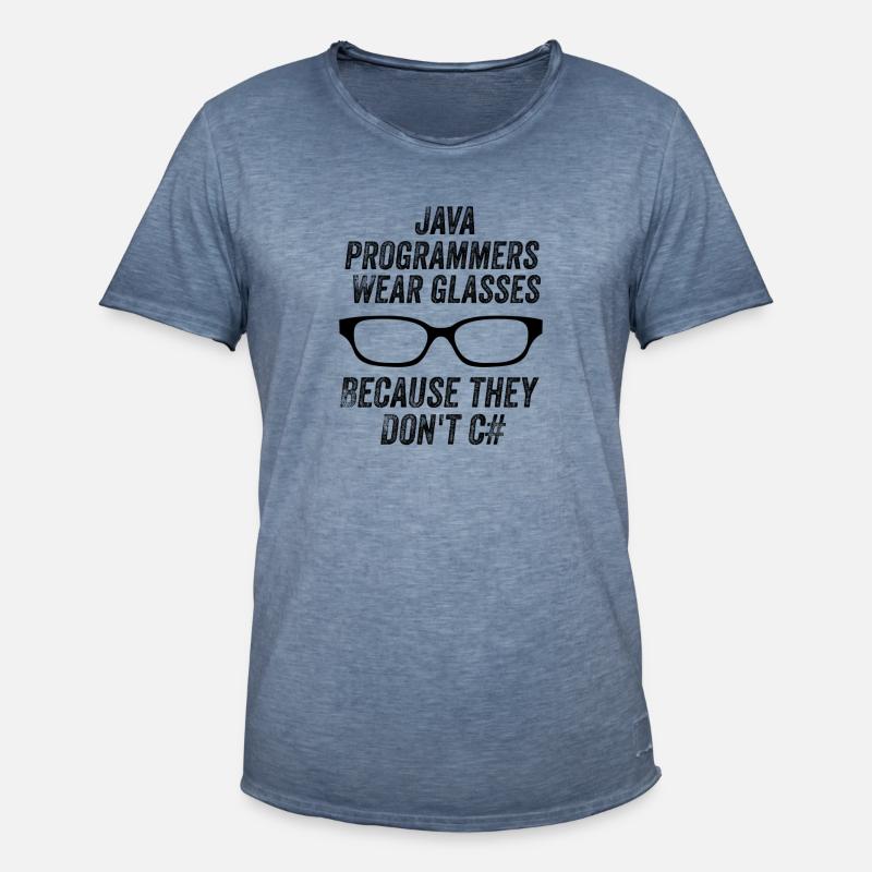Funny Java Programmers - Men's Vintage T-Shirt - vintage denim