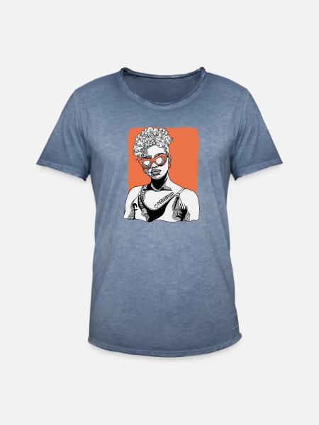 Frau Mit Reggaeton-tattoo - Männer Vintage T-Shirt - Vintage Denim