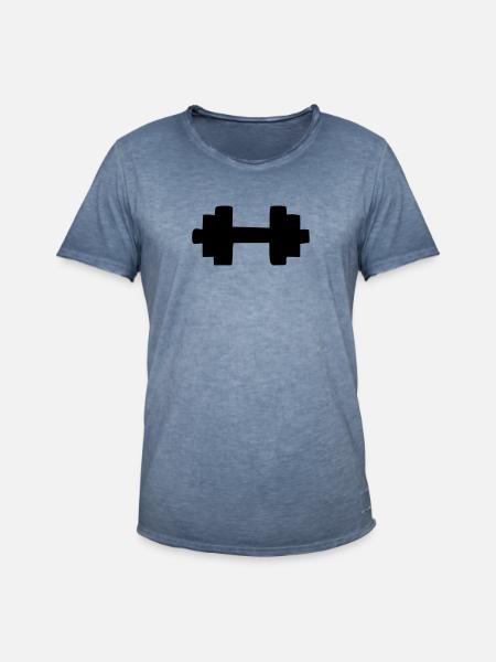 dumbbell - Men's Vintage T-Shirt - vintage denim