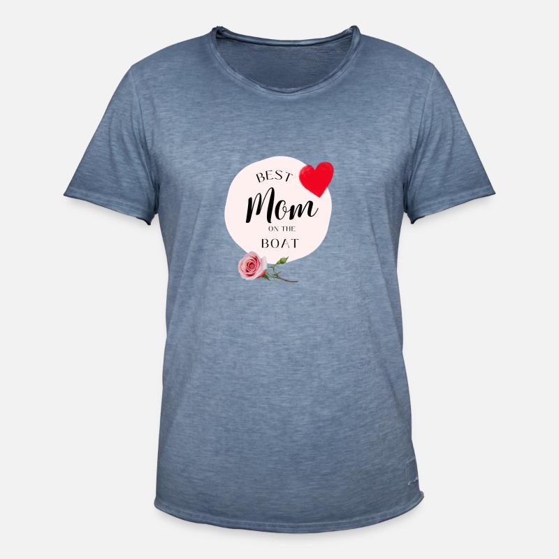 Beste Mutter auf dem Boot - Männer Vintage T-Shirt - Vintage Denim