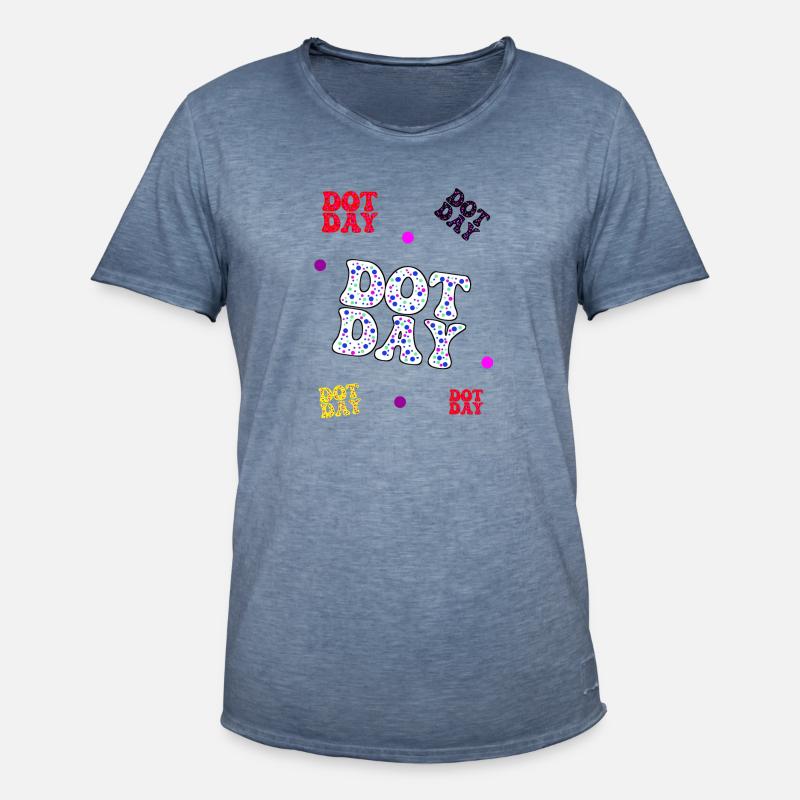 Dotday bunt - Text Pattern - Männer Vintage T-Shirt - Vintage Denim