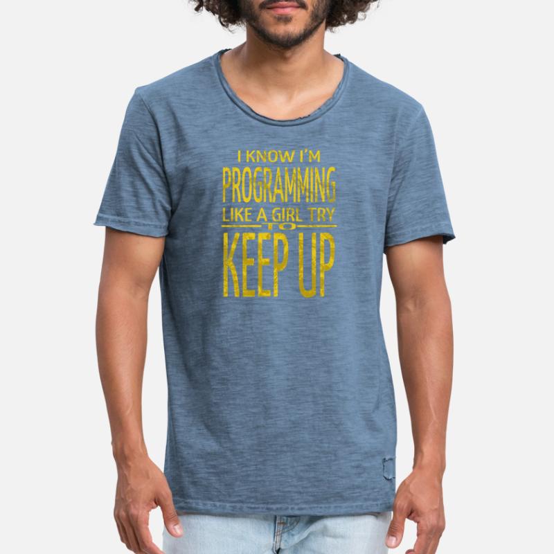Computer Language Bday Statement Backend Developer Men's Vintage T-Shirt