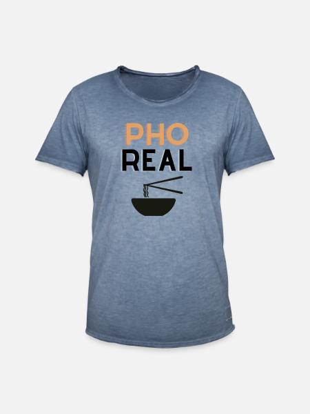 Pho Real? - Männer Vintage T-Shirt - Vintage Denim